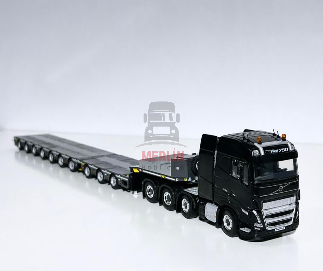 1/50 Volvo FH5 8x4 750hp +  LOW LOADER 10 Aks -BROSHUIS - Lowbed