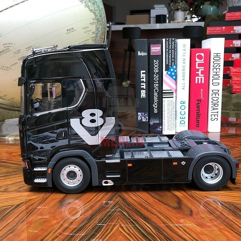 1/18 Scania V8 730S 4x2 Siyah Vabis & Lohr car transporter