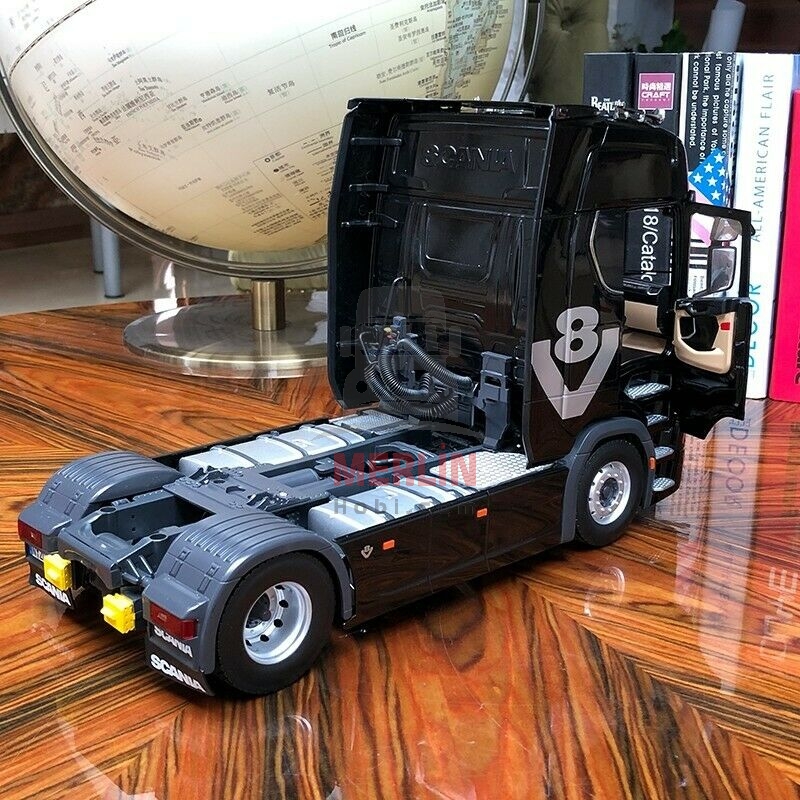 1/18 Scania V8 730S 4x2 Siyah Vabis & Lohr car transporter