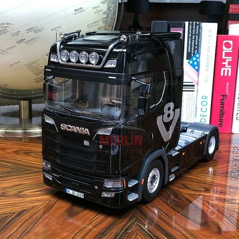 1/18 Scania V8 730S 4x2 Siyah Vabis & Lohr car transporter