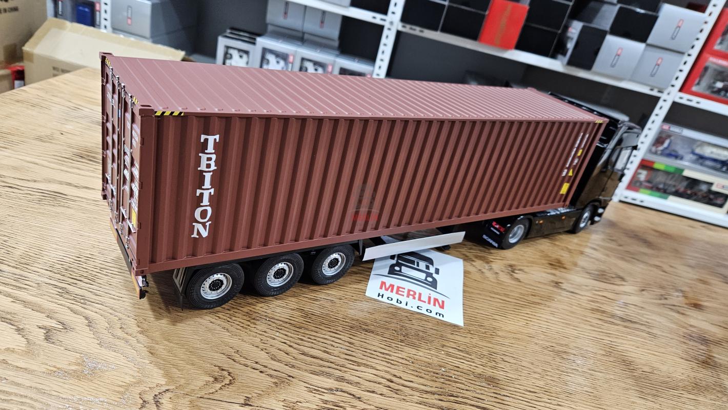 1/24 - Scania S HIGHLINE Siyah + 40ft Konteyner Dorseli
