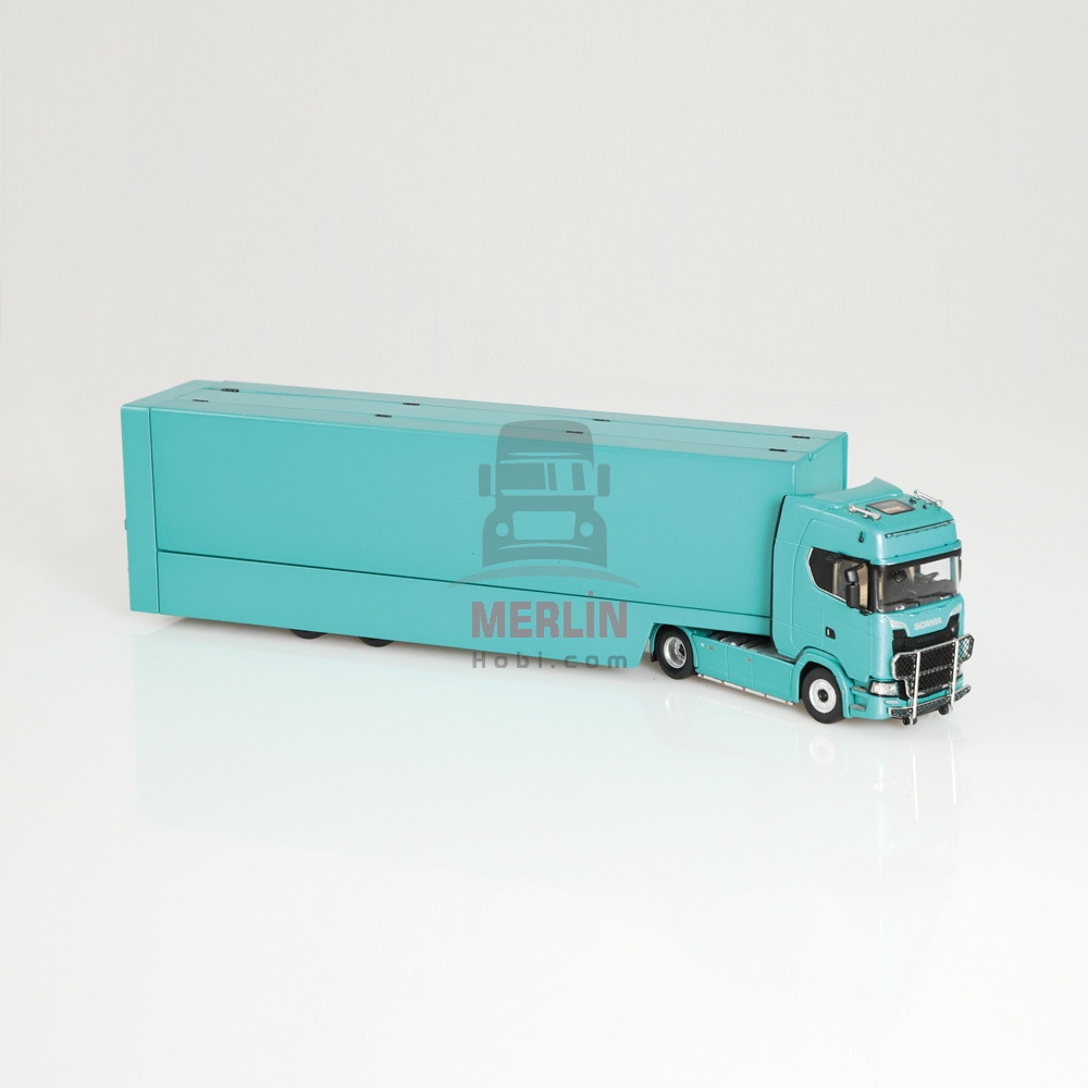 1/64 Scania V8 730S 4x2 Car Transporter Yeşil - Lohr