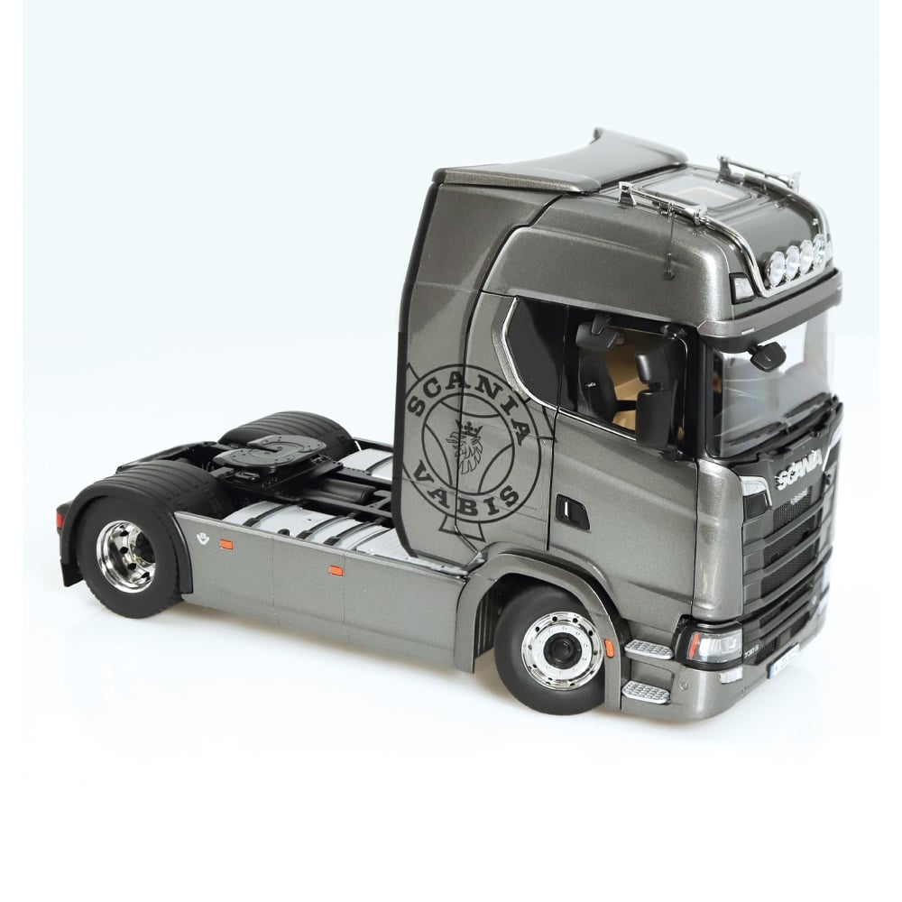 1/18 Scania V8 730S 4x2 grey with Vabis Logo & Lohr car transporter
