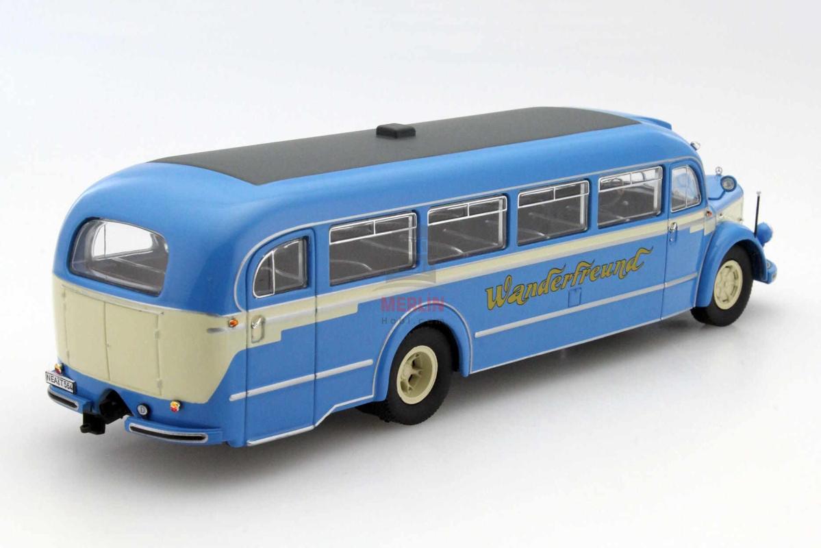 1/43 Schuco  -ikinci el - Mercedes-Benz O 6600 Wanderfreund blue / White