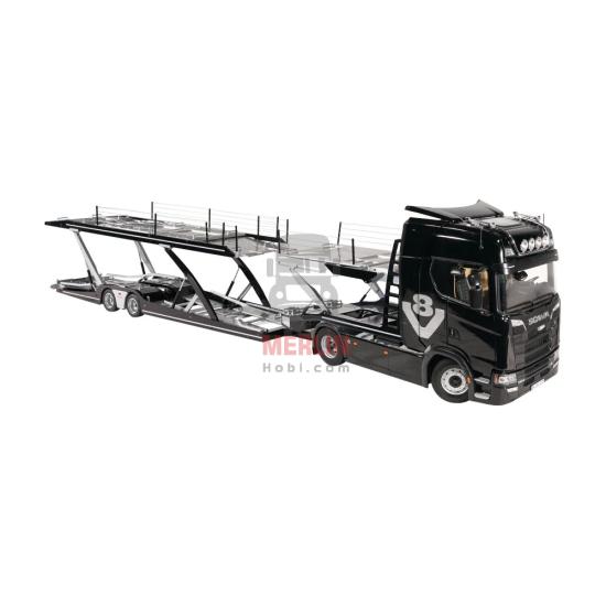 1/18 Scania V8 730S 4x2 Siyah Vabis & Lohr car transporter