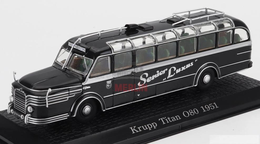 1/43 Ölçek -ikinci el - EDICOLA - KRUPP - O80 TITAN AUTOBUS SENIOR LUXUS 1951 - DAMAGE DISPLAY BOX Klasik Otobüs 
