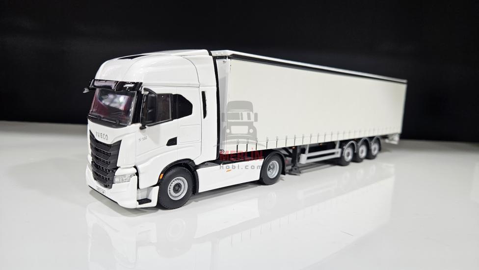 1/50 İveco Sway 4x2 White + Curtainside Trialer