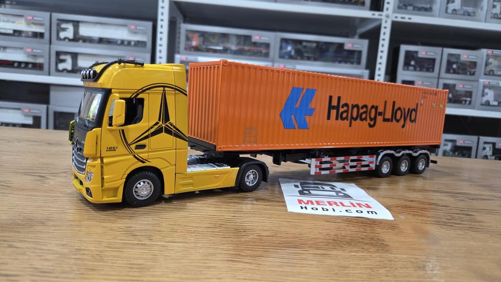 1/36 ölçekli Actros 1851 4x2 + 40ft Konteyner Dorseli - Hapag-Lloyd