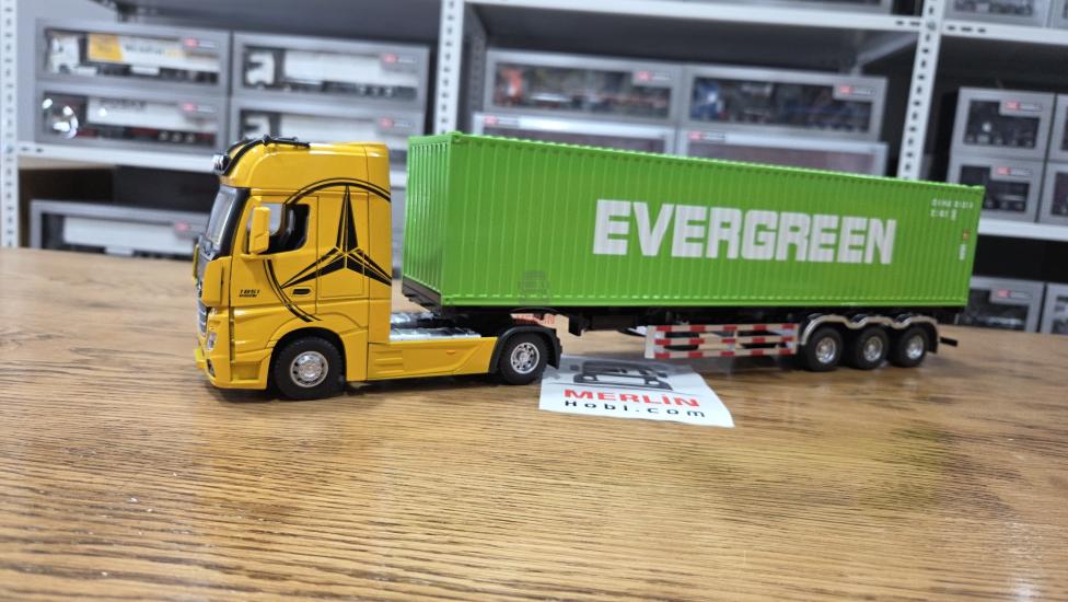 1/36 ölçekli Actros 1851 4x2 + 40ft Konteyner Dorseli - EVERGREEN