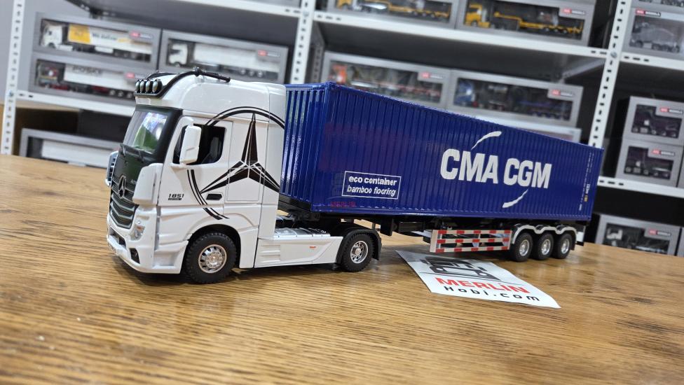 1/36 ölçekli Actros 1851 4x2 + 40ft Konteyner Dorseli - CMA CGM