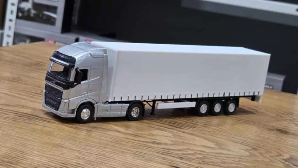 1/64 Ölçek Metal Volvo FH 4x2 Gri + Tenteli Dorseli