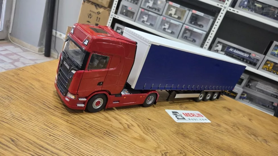 1/24 - Scania S HIGHLINE Kırmızı + Tenteli Dorseli