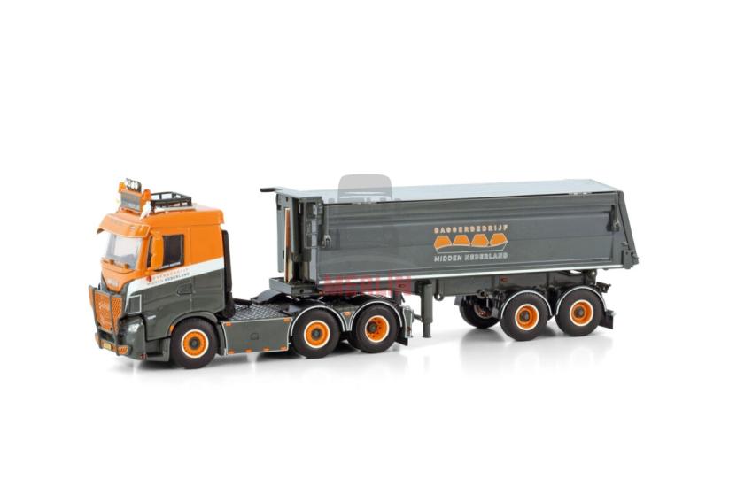 1/50 BAGGERBEDRIJF MIDDEN NEDERLAND; IVECO S-WAY AS 6X2 TWINSTEER HALFPIPE TIPPER TRAILER - 2 AXLE