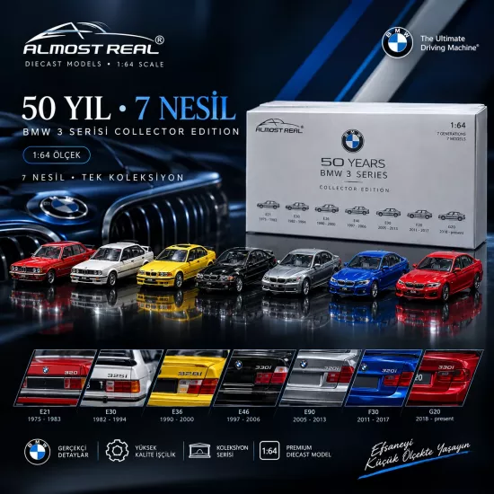 1/64 Minichamps BMW Collector Edition ’’ 50 Years BMW 3 Series ’’ - including 7 Models
