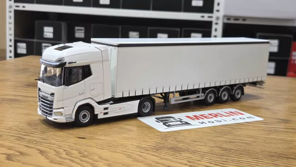 1/50 DAF XG+ MY25 4X2 + Tenteli  Trailer - Beyaz