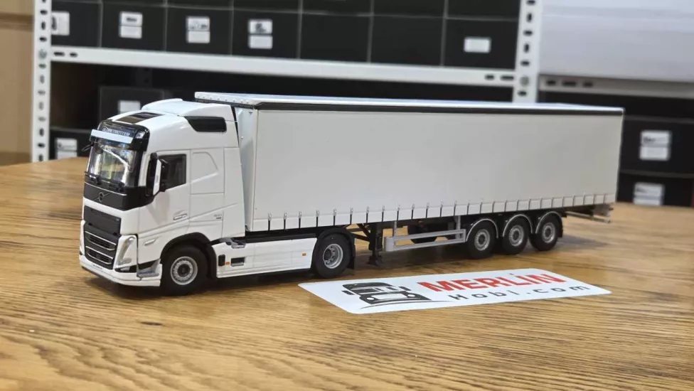 1/50 - VOLVO FH5  4X2 + Tenteli  Trailer - Beyaz