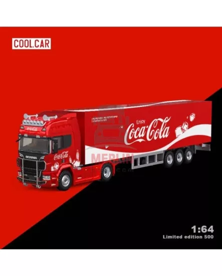 Cool Car 1:64 Scania  + Kapalı Dorse Coca Cola Livery
