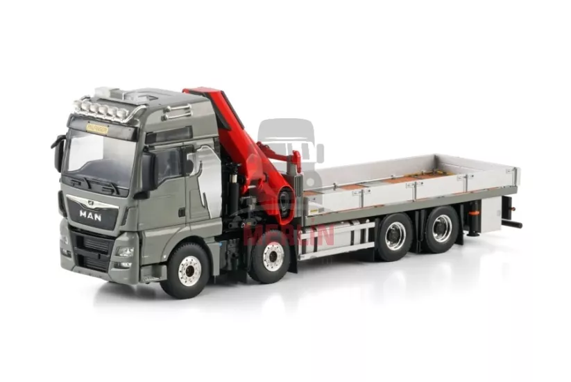 1/50 MAN TGX XXL EURO 6C (FACELIFT) RIGED FLATBED TRUCK 8X4 WITH PALFINGER PK 480 TEC + 20FT KONTEYNER Vinçler