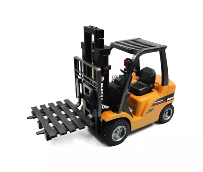 1/10 Ölçek, Forklift, Metal Çatallı ve Aparatlı, 8 Kanal Uzaktan Kumandalı İş Makinası