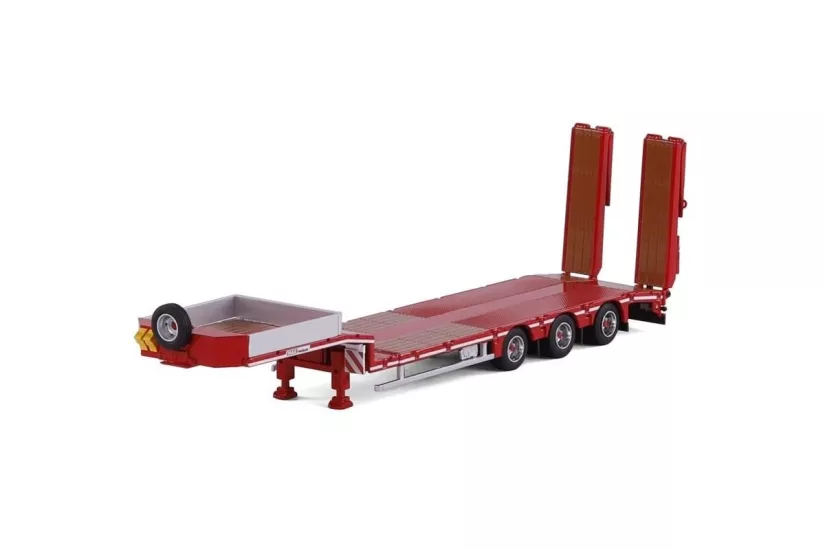 1/50 Rampalı Lovbed - 3 Aks Kırmızı Renk- Lowbed- Lowloader