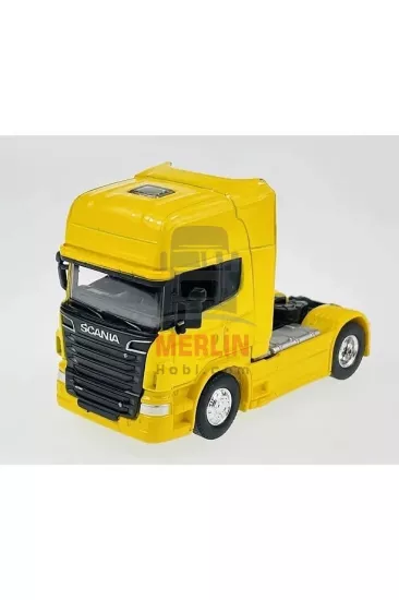 1/64 Ölçek-Scania V8 R730 Tır Diecast Metal model Sarı renk