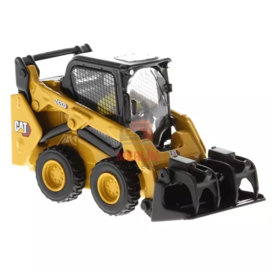 Yeni Logo 1/50 Caterpillar 242D 3 Ataşmanlı - Lastikli Mini Yükleyici ( Loader )