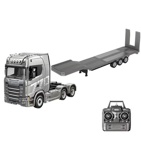 1/18 Ölçek, SCANIA Çekici ve Yarı Römorklu Alçak Kasa Dorse, Metal Destekli, 19 Kanal Uzaktan Kumandalı TIR