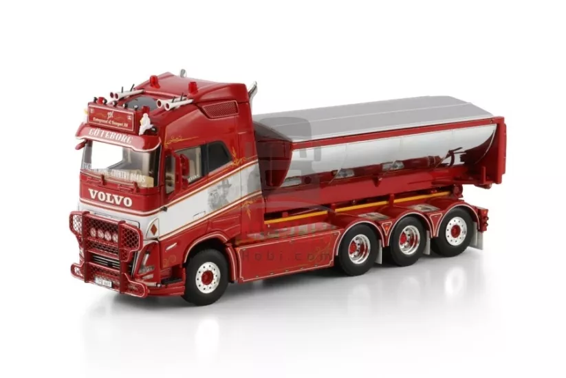 1/50 H Entreprenad & Transport; VOLVO FH5 GLOBETROTTER RIGED TRUCK WITH HOOKLIFT SYSTEM 8X4 + ASPHALT CONTAINER