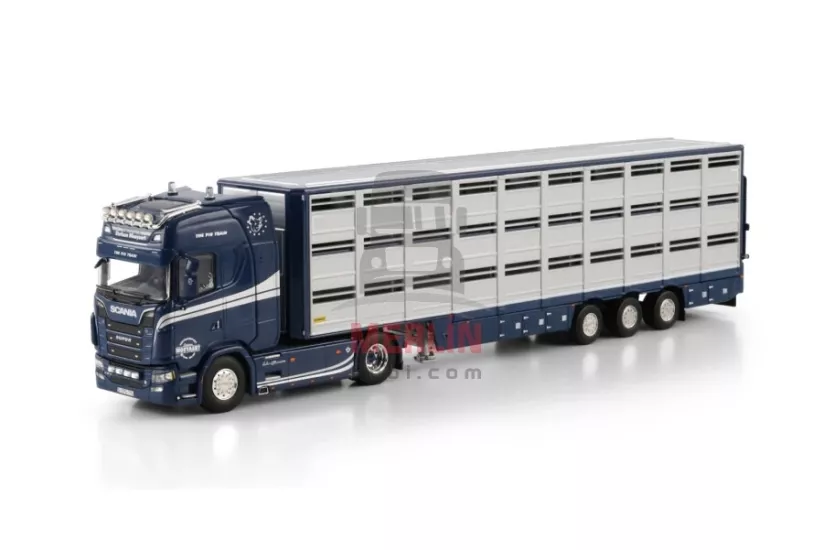 1/50 Moeyaert; SCANIA S HIGHLINE CS20H 4X2 LIVE STOCK TRAILER - 3 AXLE