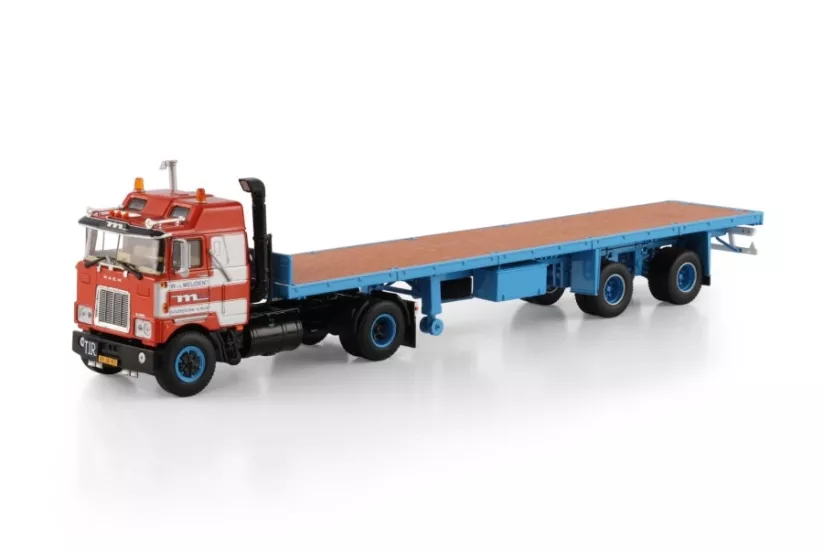 1/50 - van der Meijden; MACK F700 4X2 CLASSIC FLATBED TRAILER - 2 AXLE