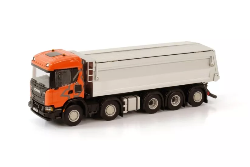 1/50 SCANIA G 10x4 damperli kamyon, turuncu-gümüş