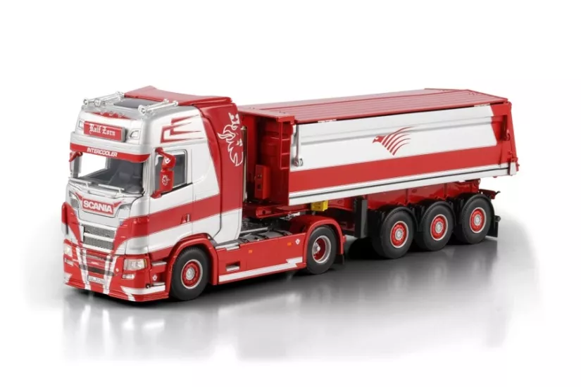 1/50 - Ralf Zorn; SCANIA S HIGHLINE CS20H 4X2 NON STEERING TIPPER TRAILER - 3 AXLE
