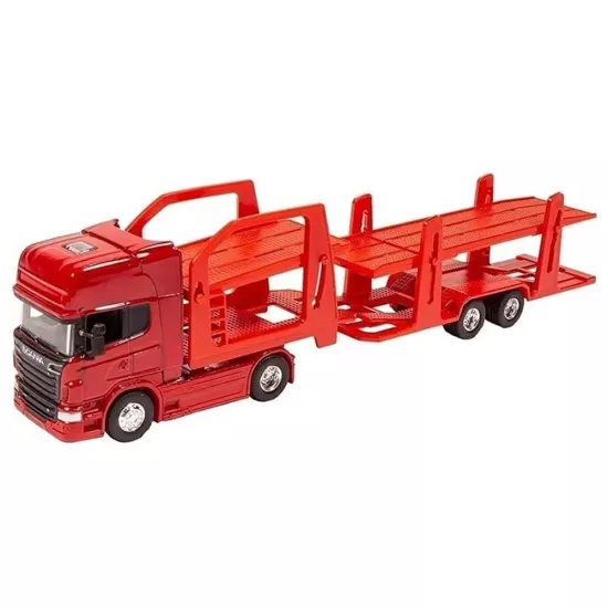 1/64 - Scania V8 R730 4x2 + Araç Taşıyıcı Dorseli Lohr  Welly Tır Çekici