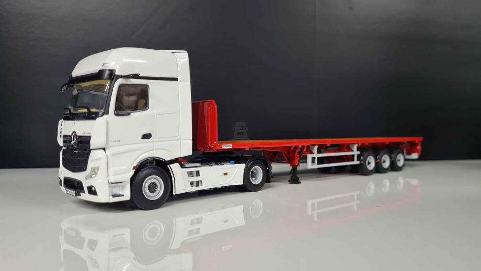 1/50 Mercedes Actros 4x2  + FLATBED TRAILER - 3 AXLE Tır Çekici