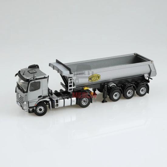 1/50 Mercedes Arocs 4x2 Grey  + Meiller Trailer 