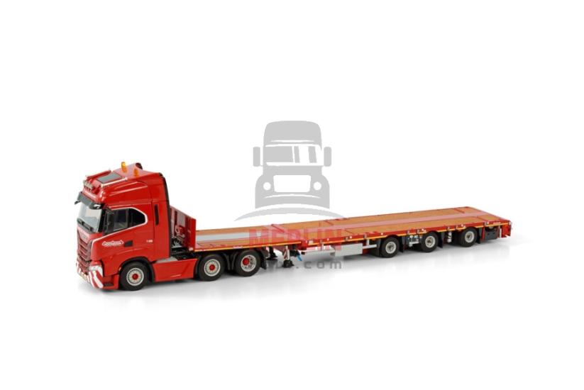 1/50 - NOOTEBOOM RED LINE; IVECO S-WAY AS LOW 6X2 TWIN STEER NOOTEBOOM MEGA TRAILER - 3 AXLE