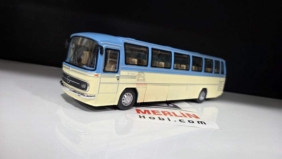 1/43 Ölçek - Mercedes Benz O302 Klasik Otobüs - Mavi