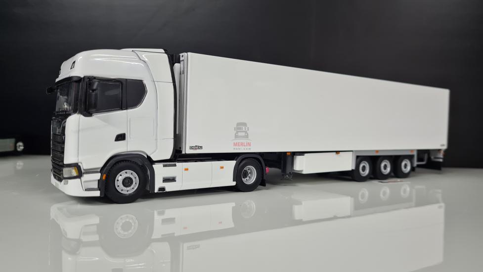 1/50 Scania S730 Highline  Beyaz + Frigo Soğutuculu Trailer