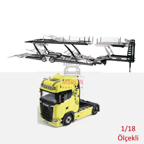 1/18 Scania V8 730S 4x2 Sarı Vabis & Lohr car transporter
