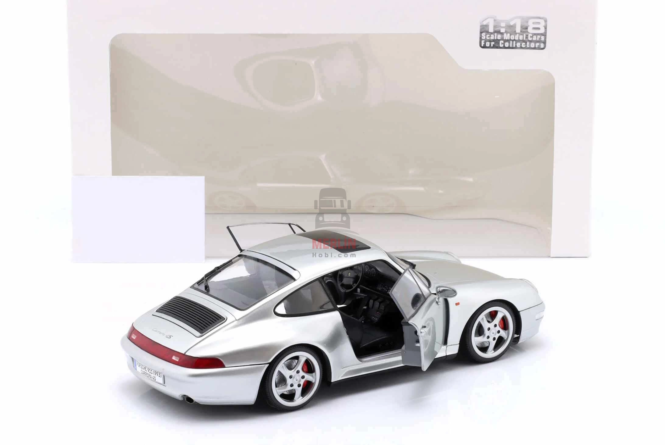 Solido 1/18 Scale Porsche 911 (993) 4S – Polar Silver – 1996