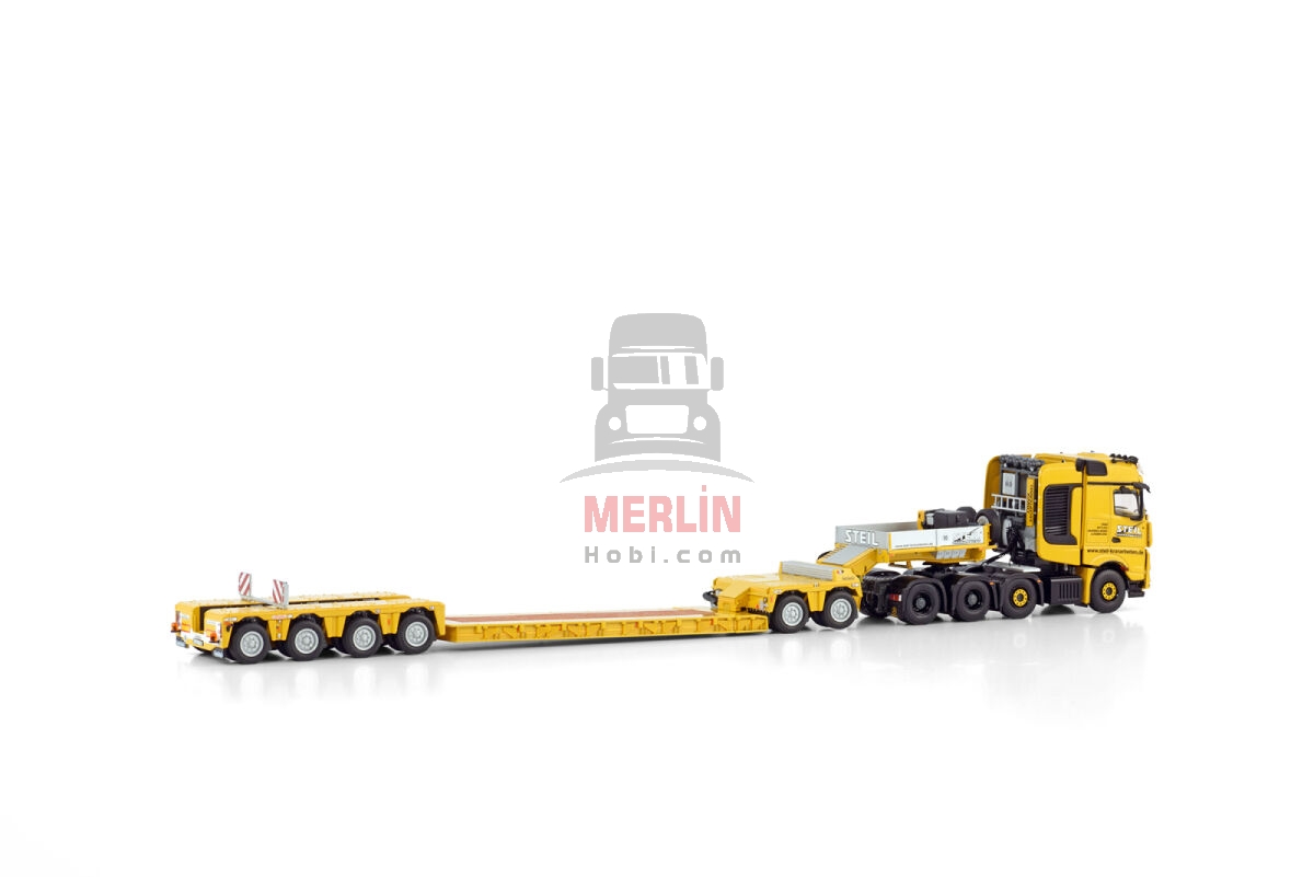 1/50 ’’Steil; MERCEDES-BENZ AROCS MP4 SLT BIG SPACE 8X4 EURO LOW LOADER WITH 2 AXLE DOLLY - Lowbed’’ 