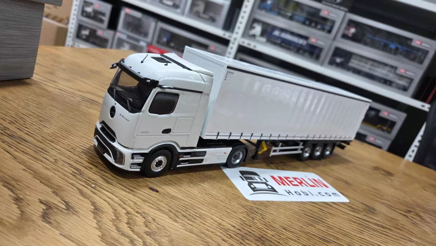 1/43  Mercedes Benz EActros 2026 + Tenteli  Dorseli  - PRO Kabin Beyaz - Eligor