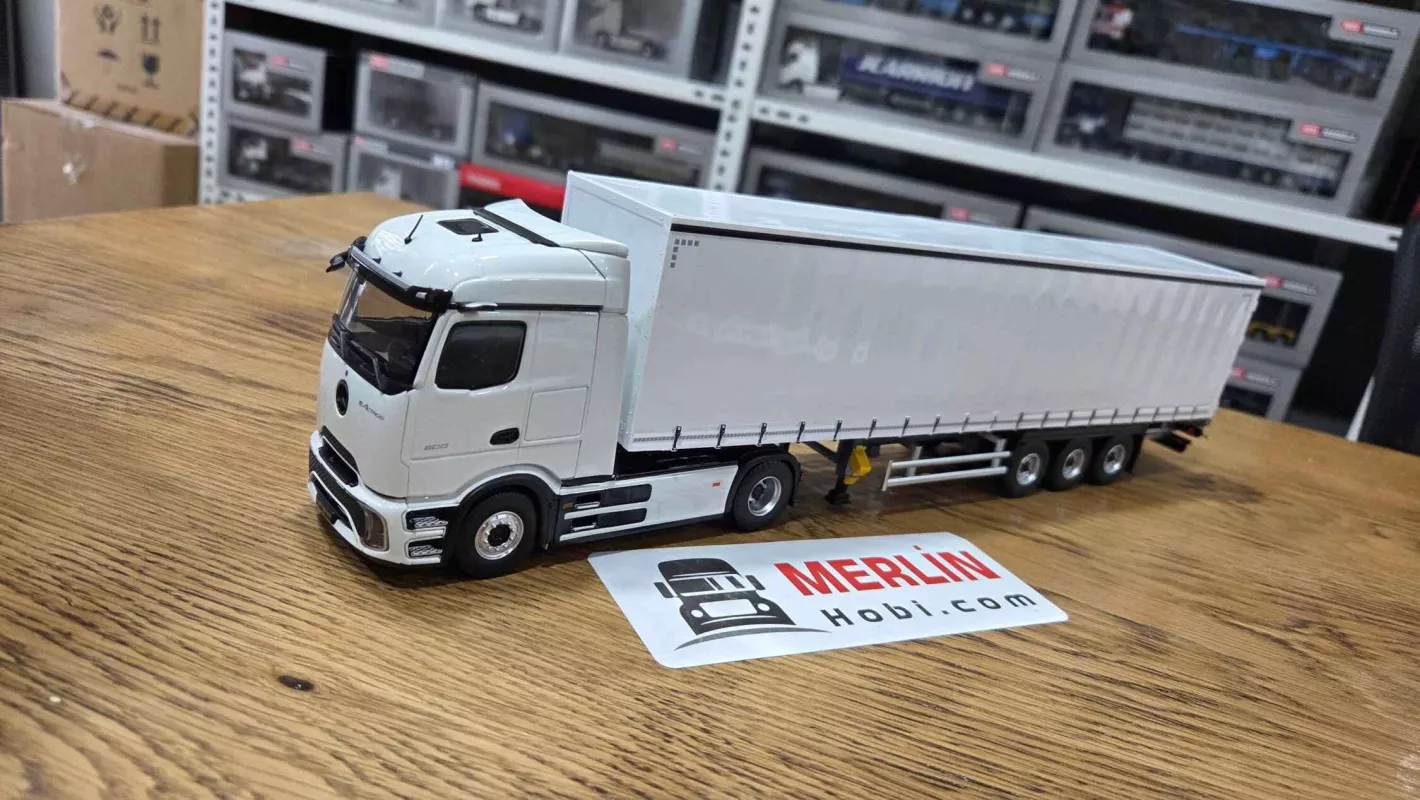 1/43  Mercedes Benz EActros 2026 + Tenteli  Dorseli  - PRO Kabin Beyaz - Eligor