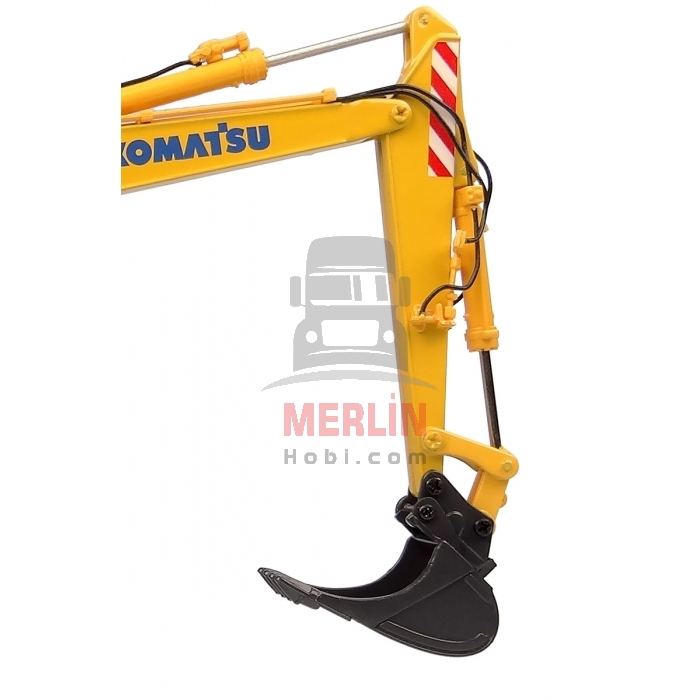 1/50 ölçek Komatsu PW148-11 on wheeles with bucket and clamshell Excavator Diecast