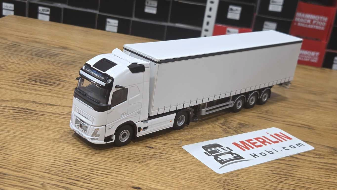 1/50 - VOLVO FH AERO  4X2 + Tenteli  Trailer - Beyaz