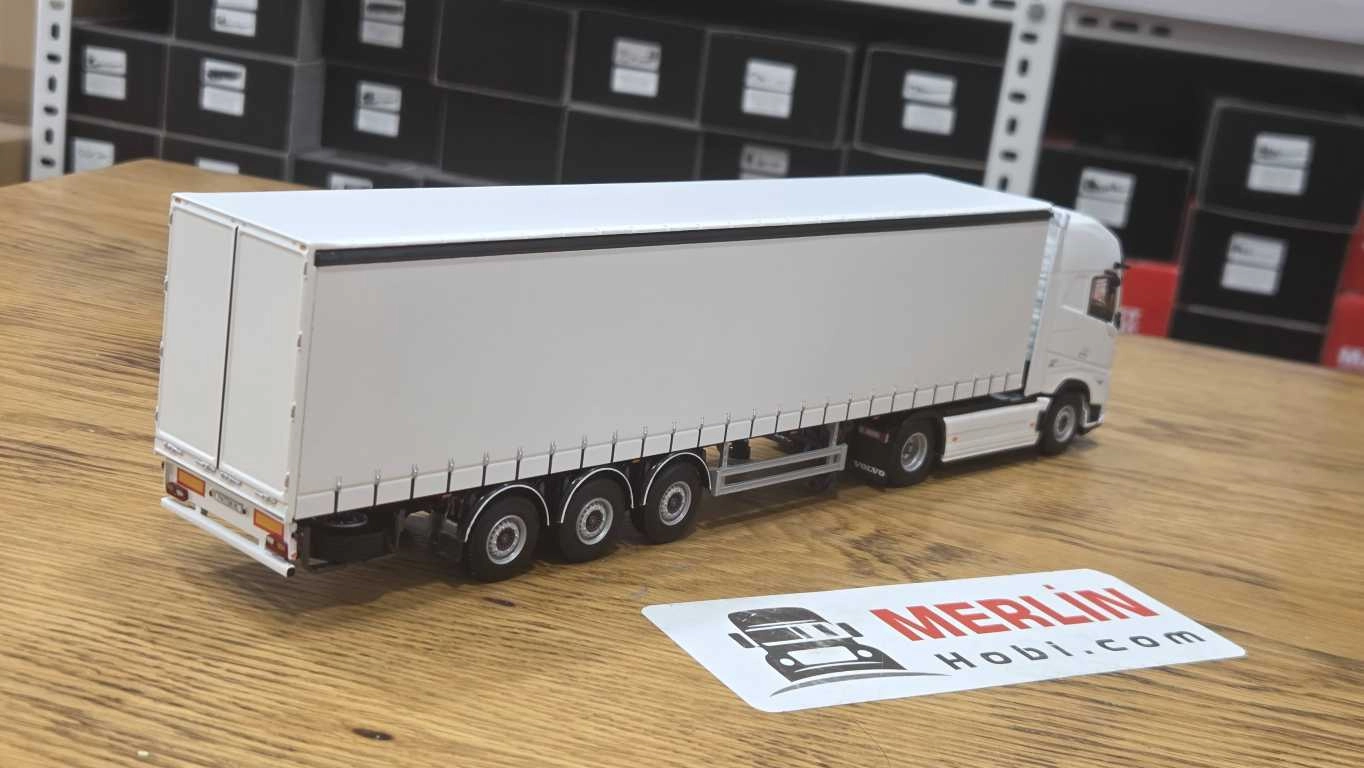 1/50 - VOLVO FH AERO  4X2 + Tenteli  Trailer - Beyaz
