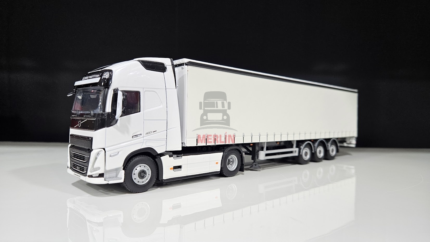 1/50 Volvo FH5 4X2 Beyaz + Perdeli / Tenteli Dorse Tır Çekici