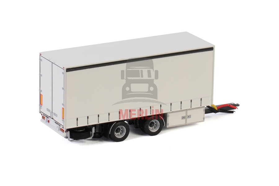 1/50 - White Line; CENTRE-AXLED DRAWBAR CURTAINSIDE TRAILER - 2 AXLE