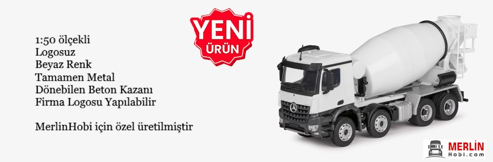 Mercedes Arocs 8X4 Beyaz Renk Logosuz Beton Mikseri